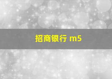 招商银行 m5